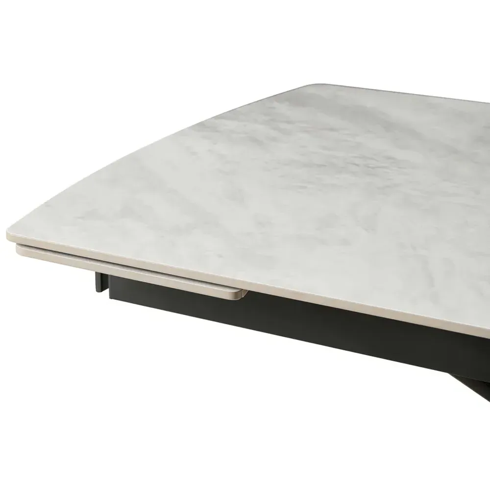 Kairo 6-Seater Extendable Dining Table - Black, Sintered Stone