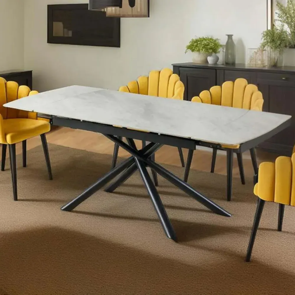 Kairo 6-Seater Extendable Dining Table - Grey, Sintered Stone