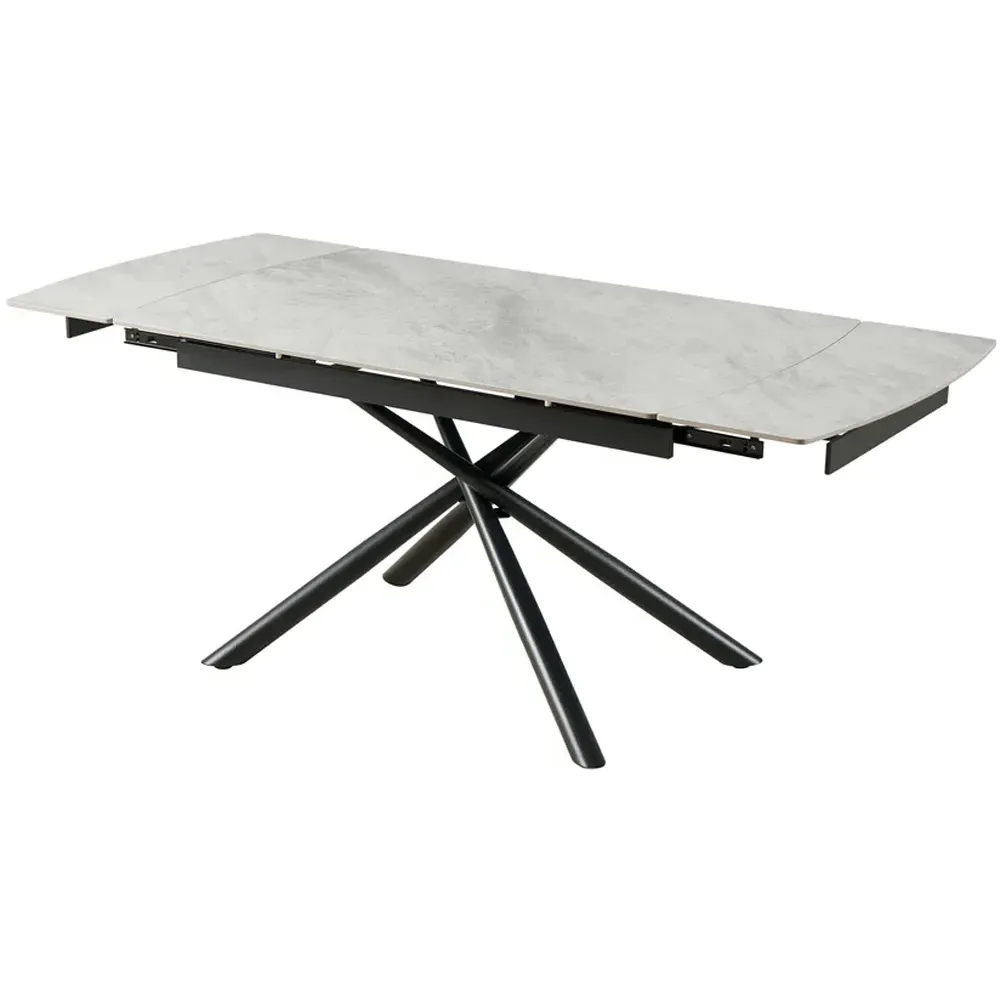 Kairo 6-Seater Extendable Dining Table - White, Sintered Stone