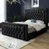 Kingston Double Bed Frame - Black, Velvet