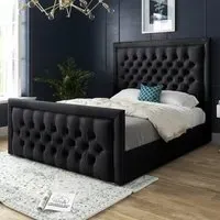Kingston Super King Size Bed Frame - Black, Velvet
