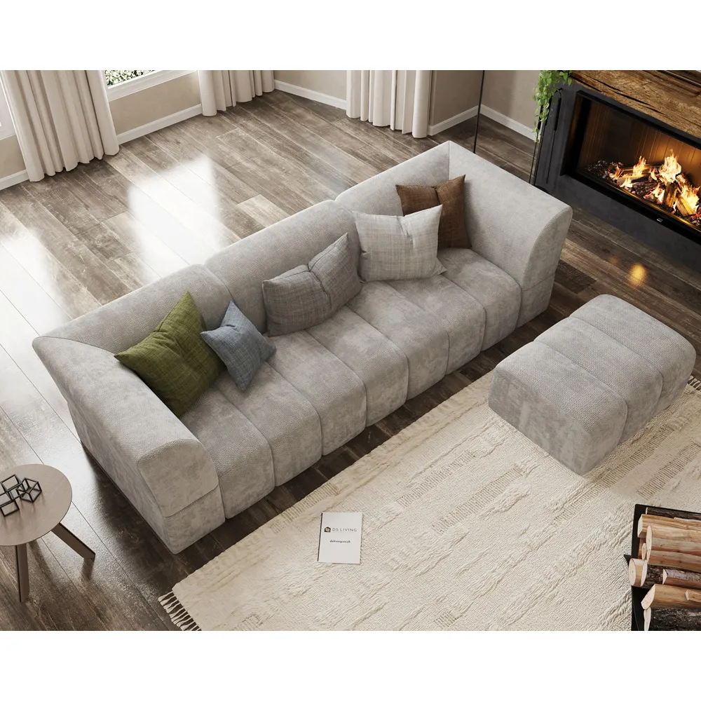 Lena 3-Seater Fabric Sofa - Cream