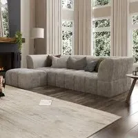 Lena 3-Seater Fabric Sofa - Cream