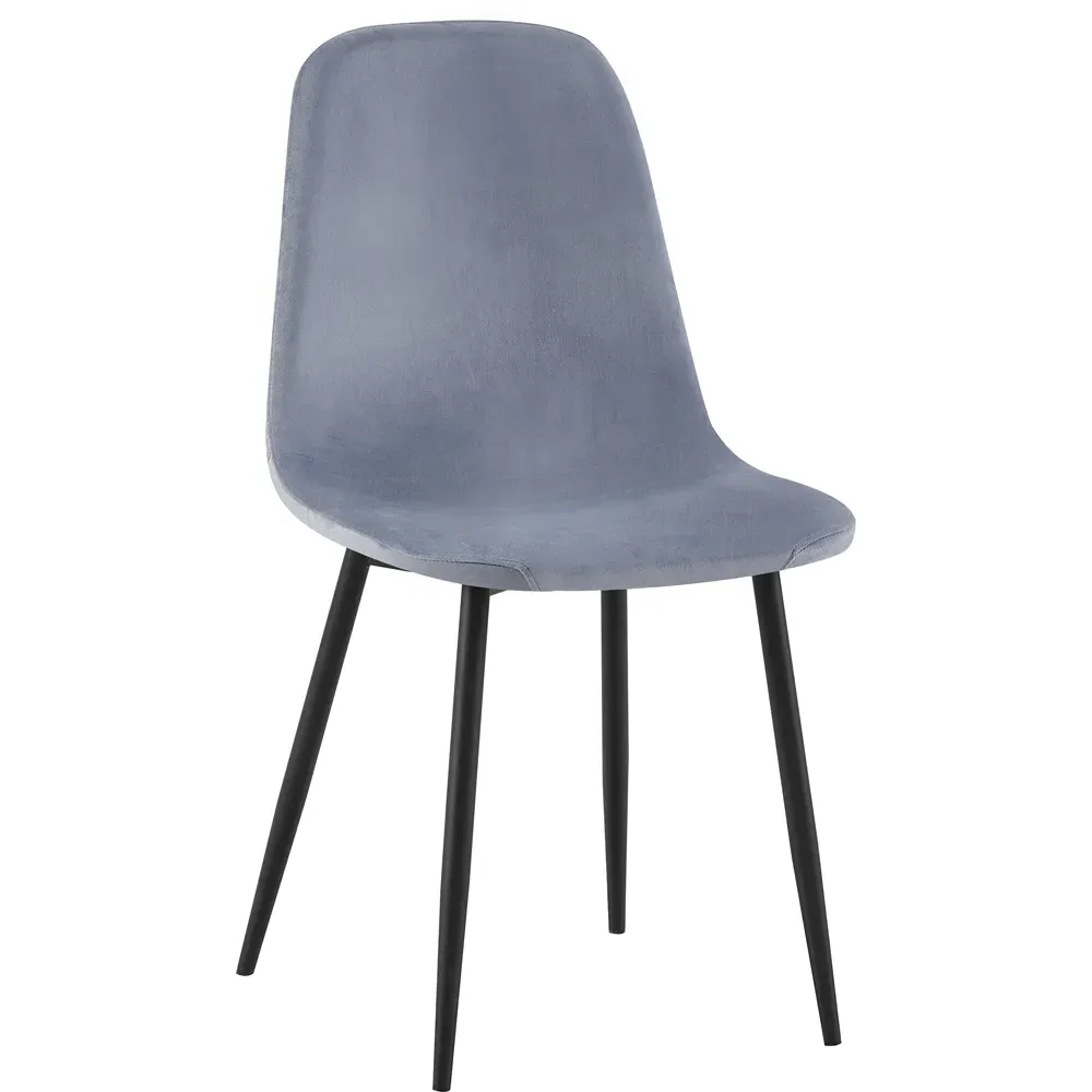 Luxe Set of 2 Dining Chairs - Blue, Faux Leather