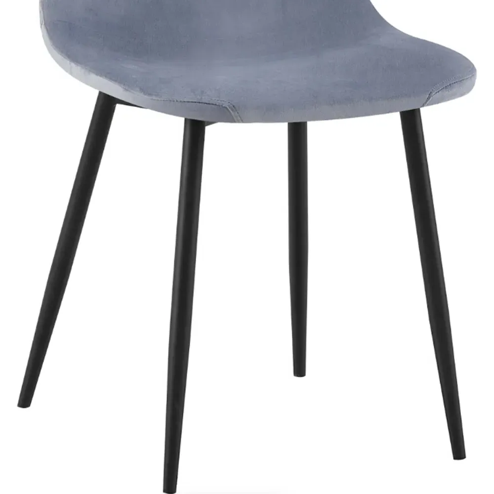 Luxe Set of 2 Dining Chairs - Blue, Faux Leather