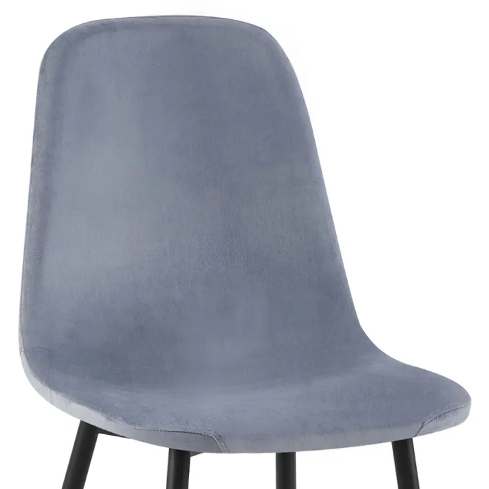 Luxe Set of 2 Dining Chairs - Blue, Faux Leather