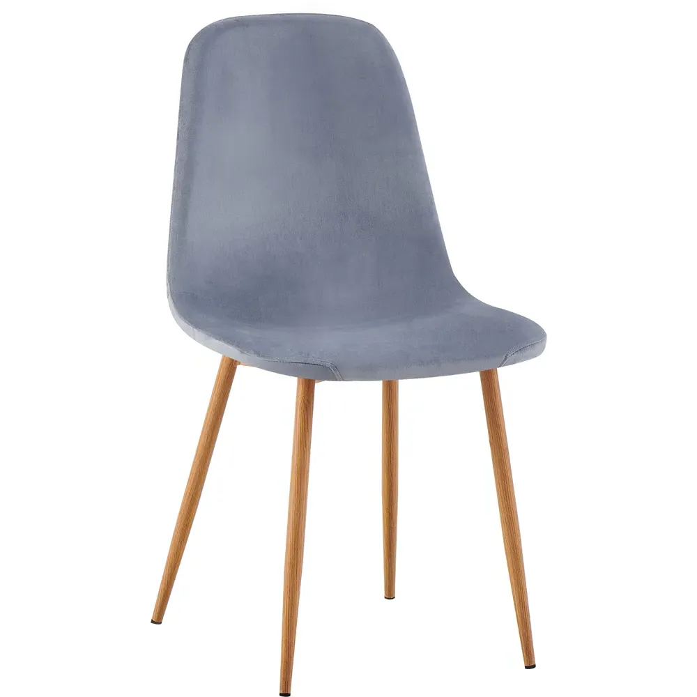 Luxe Set of 2 Dining Chairs - Blue, Faux Leather