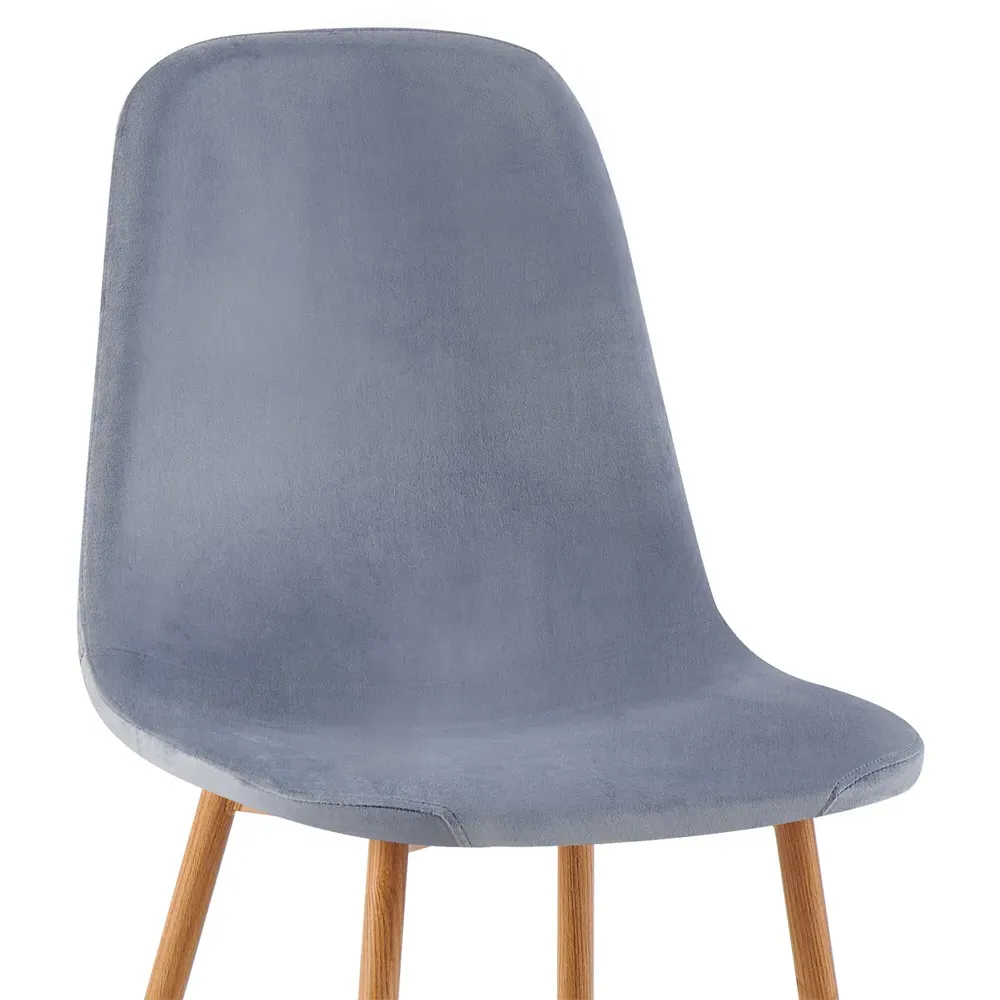 Luxe Set of 2 Dining Chairs - Blue, Faux Leather