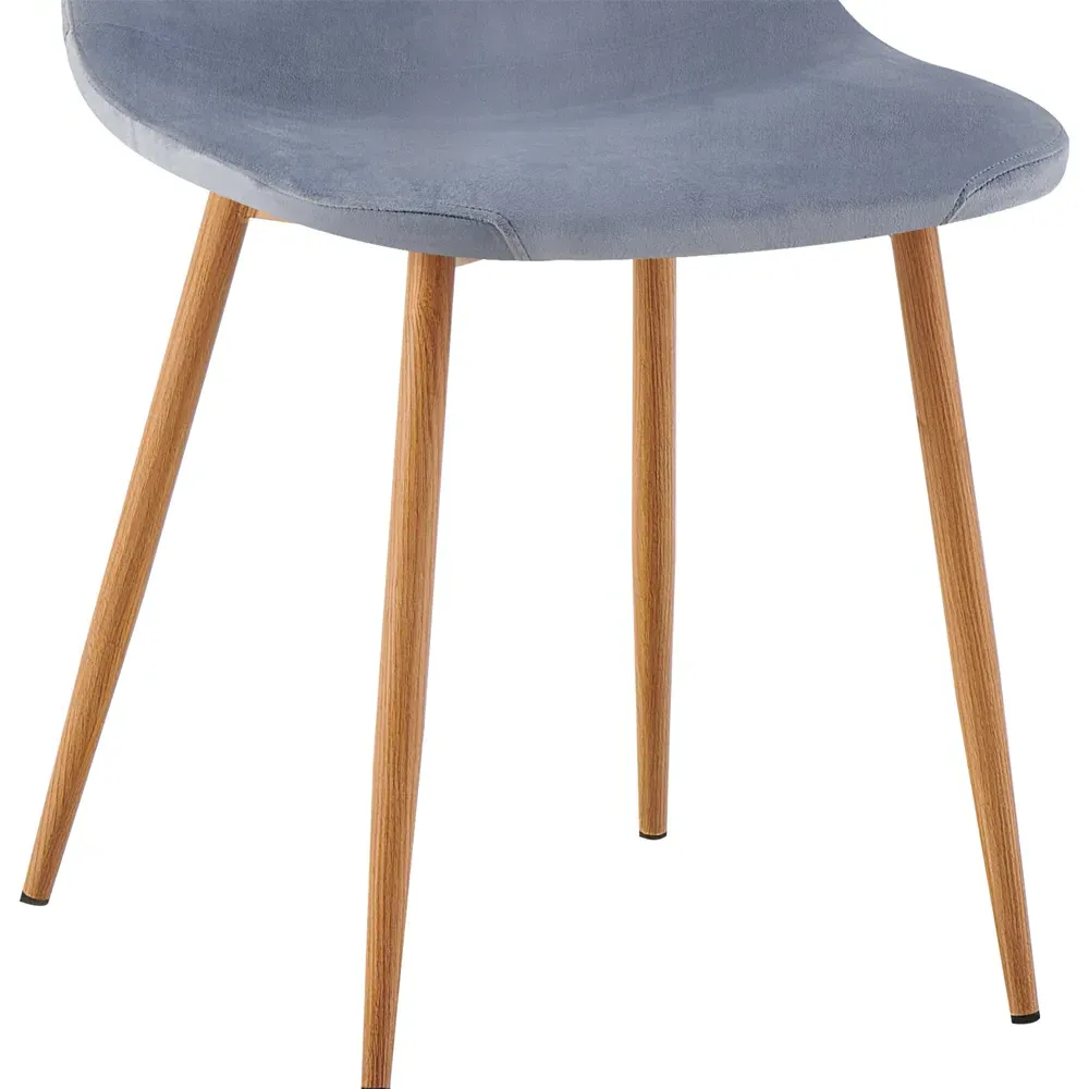 Luxe Set of 2 Dining Chairs - Blue, Faux Leather