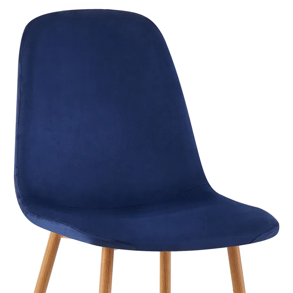 Luxe Set of 2 Dining Chairs - Blue, Faux Leather