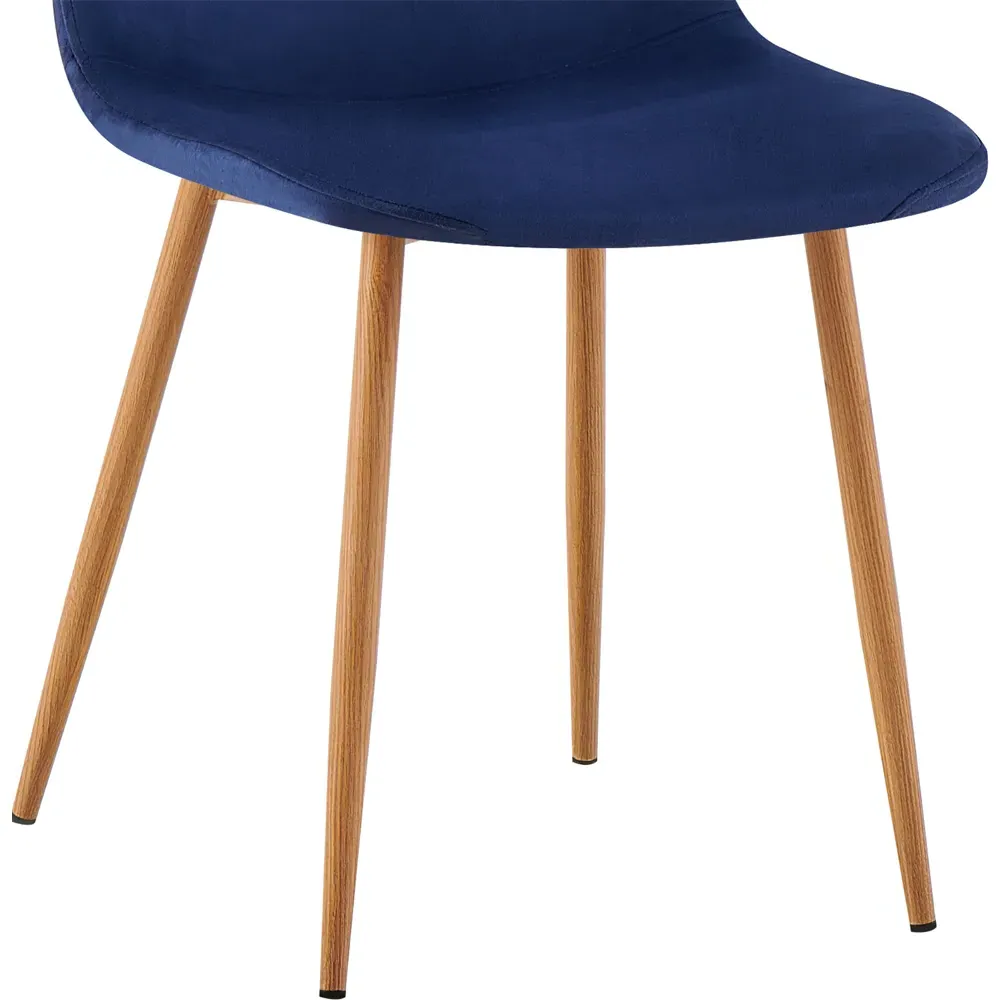 Luxe Set of 2 Dining Chairs - Blue, Faux Leather