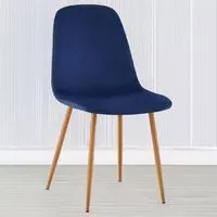 Luxe Set of 2 Dining Chairs - Blue, Faux Leather