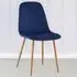 Luxe Set of 2 Dining Chairs - Blue, Faux Leather