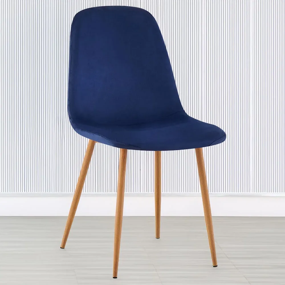 Luxe Set of 2 Dining Chairs - Blue, Faux Leather