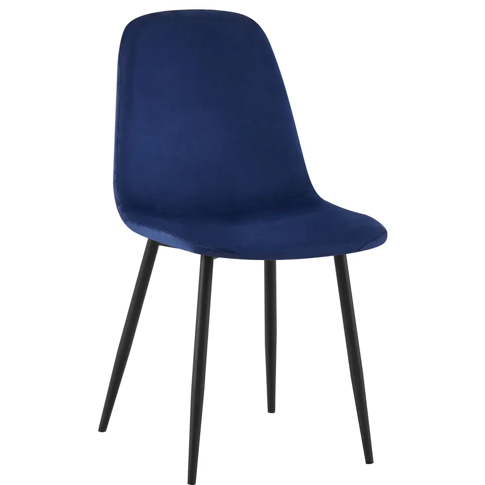 Luxe Set of 2 Dining Chairs - Blue, Faux Leather