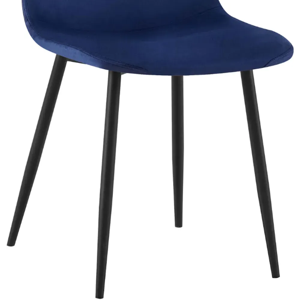 Luxe Set of 2 Dining Chairs - Blue, Faux Leather