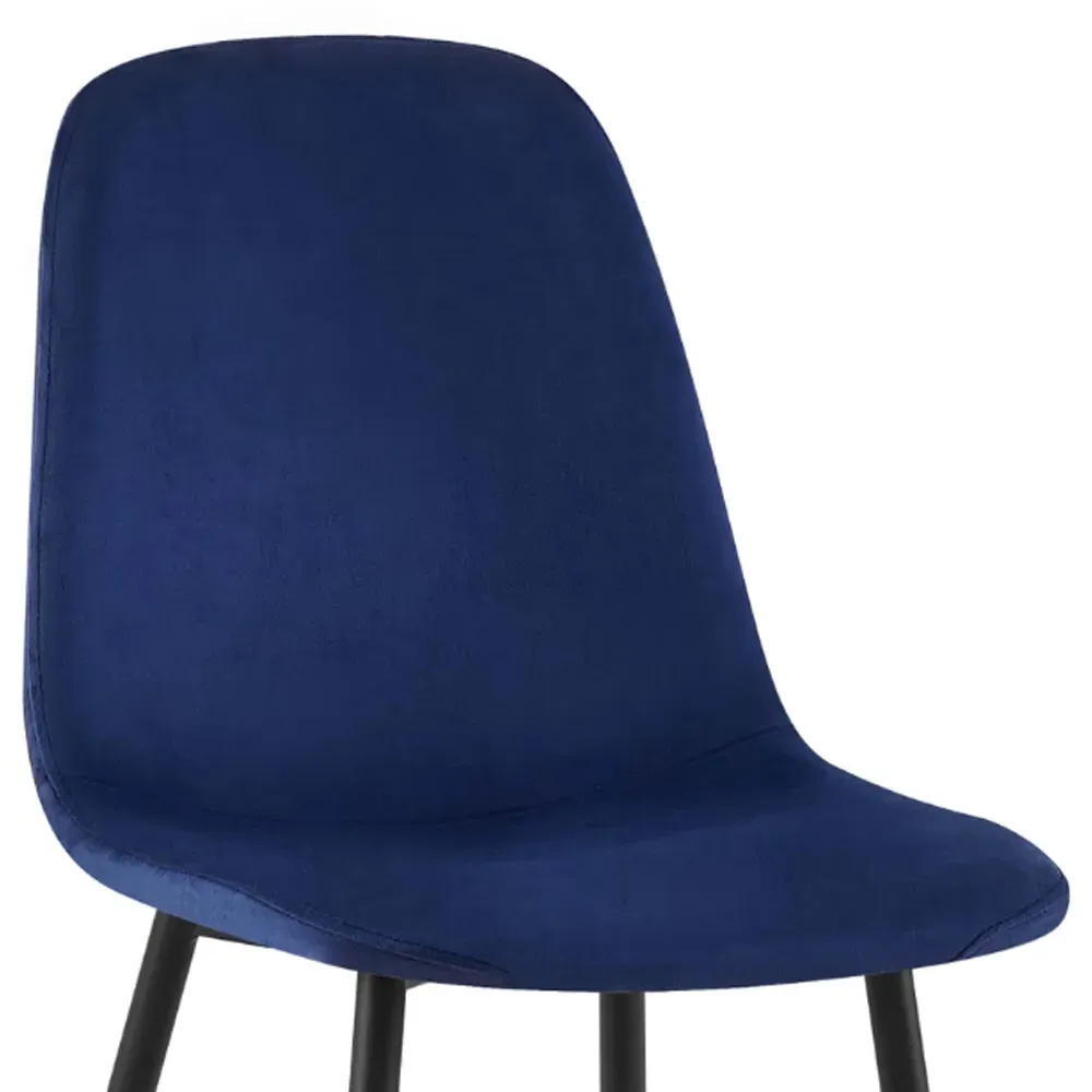 Luxe Set of 2 Dining Chairs - Blue, Faux Leather