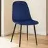Luxe Set of 2 Dining Chairs - Blue, Faux Leather
