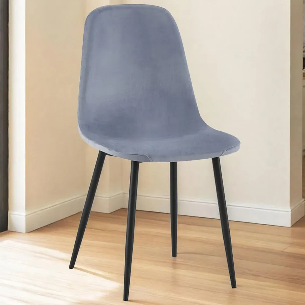Luxe Set of 2 Dining Chairs - Blue, Faux Leather image