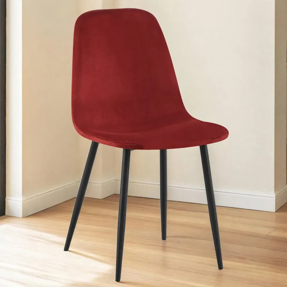 Luxe Set of 2 Dining Chairs - Brown, Faux Leather