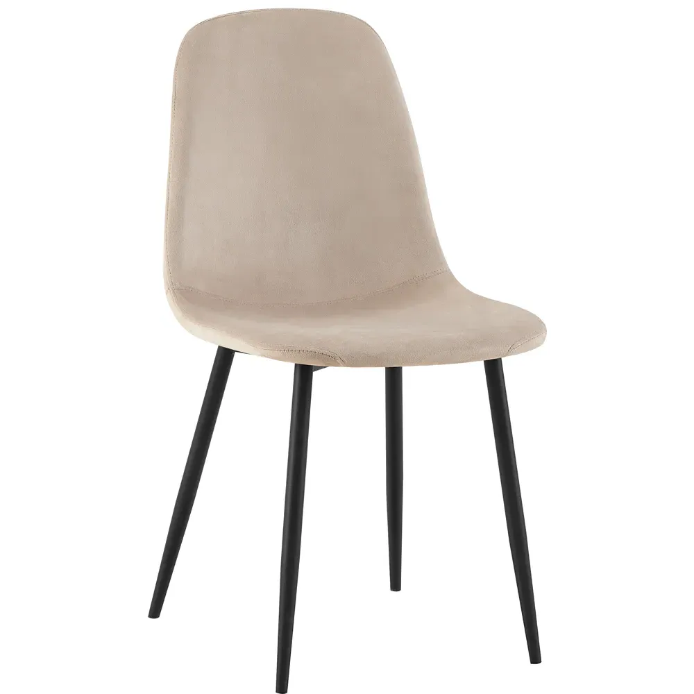 Luxe Set of 2 Dining Chairs - Cream, Faux Leather