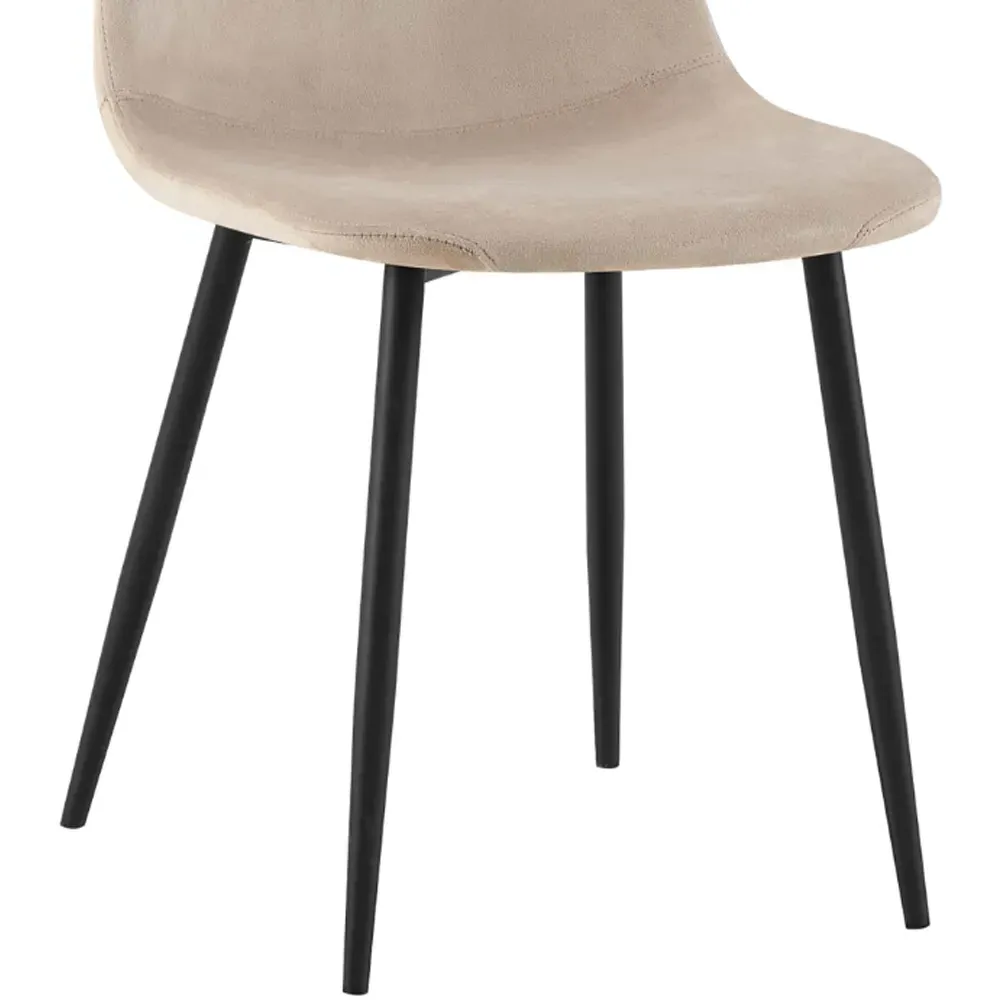 Luxe Set of 2 Dining Chairs - Cream, Faux Leather