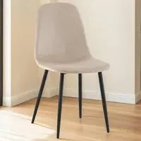 Luxe Set of 2 Dining Chairs - Cream, Faux Leather