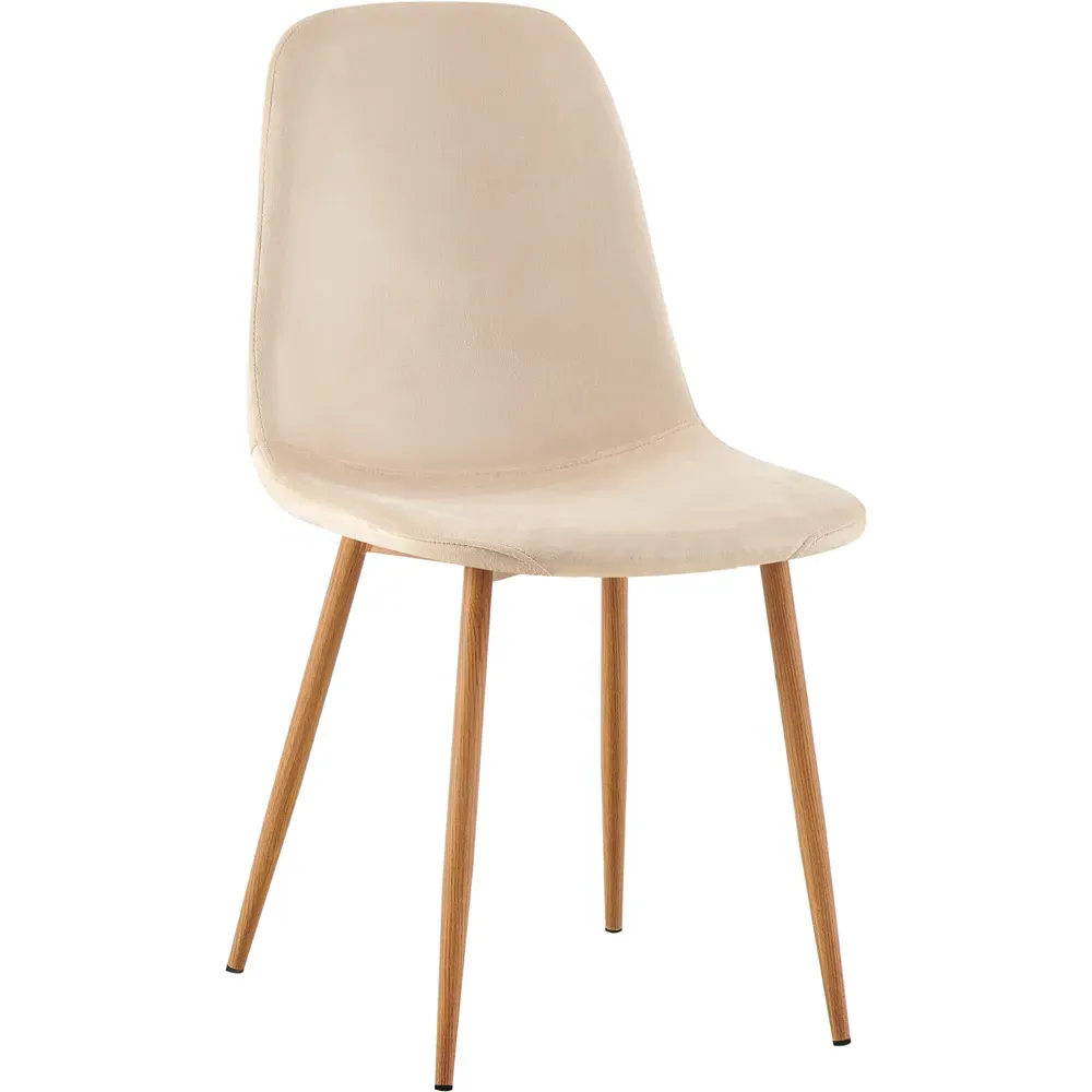 Luxe Set of 2 Dining Chairs - Cream, Faux Leather