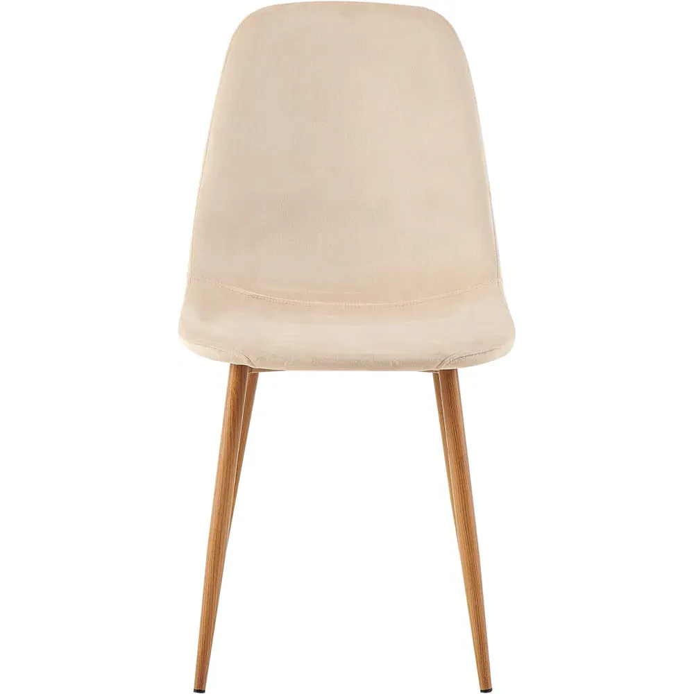 Luxe Set of 2 Dining Chairs - Cream, Faux Leather