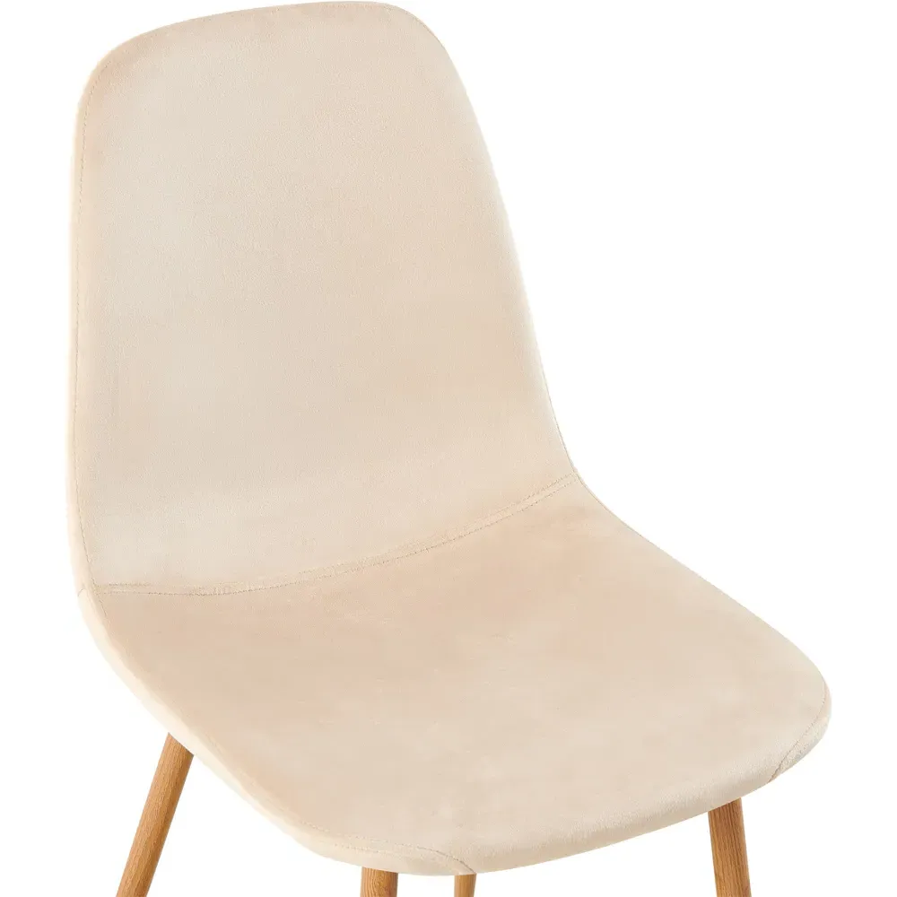 Luxe Set of 2 Dining Chairs - Cream, Faux Leather