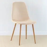 Luxe Set of 2 Dining Chairs - Cream, Faux Leather