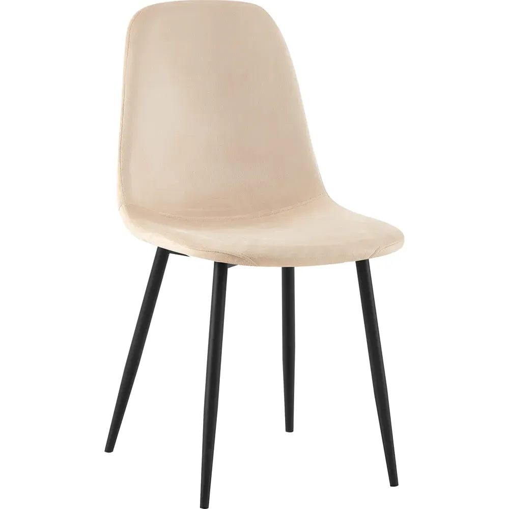 Luxe Set of 2 Dining Chairs - Cream, Faux Leather