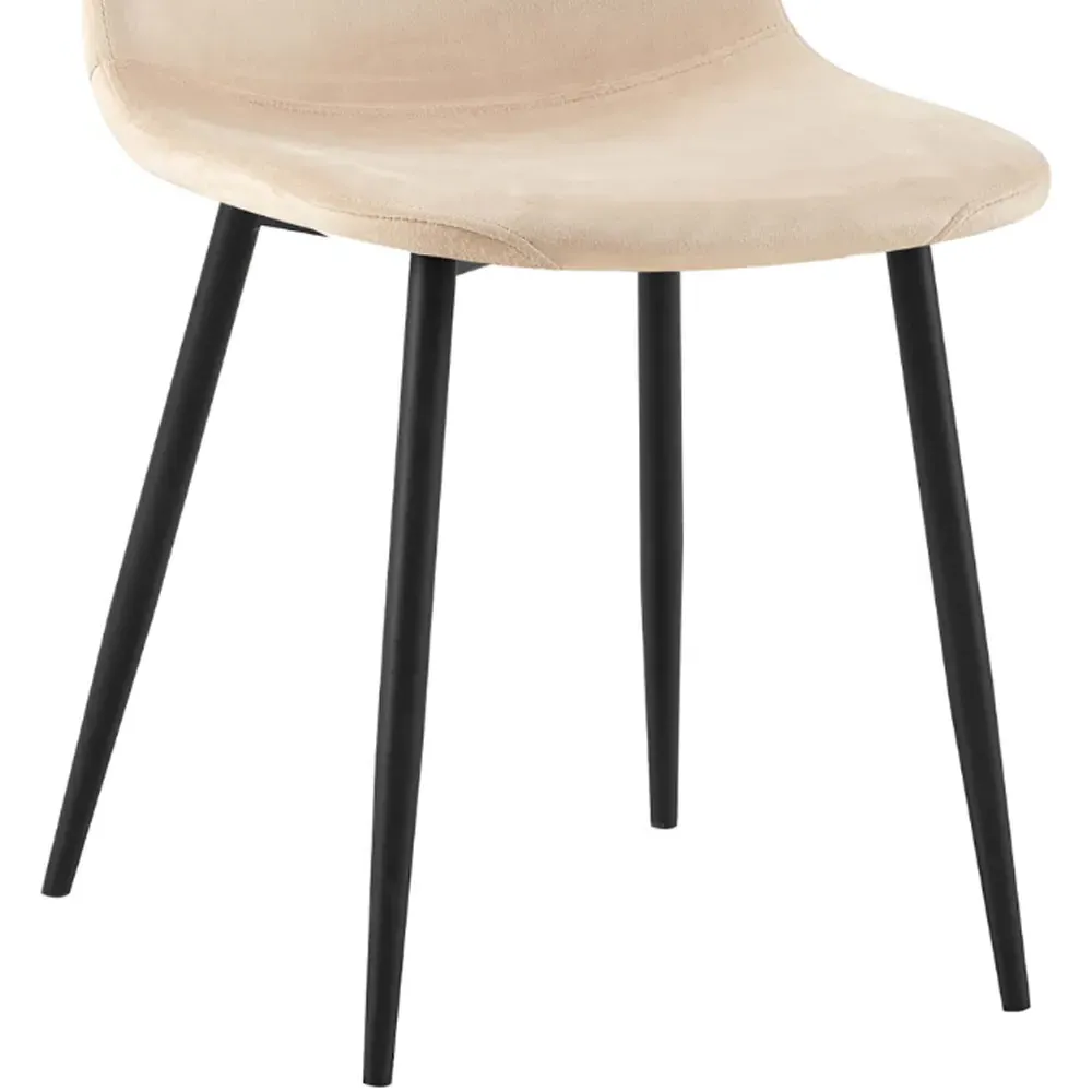 Luxe Set of 2 Dining Chairs - Cream, Faux Leather