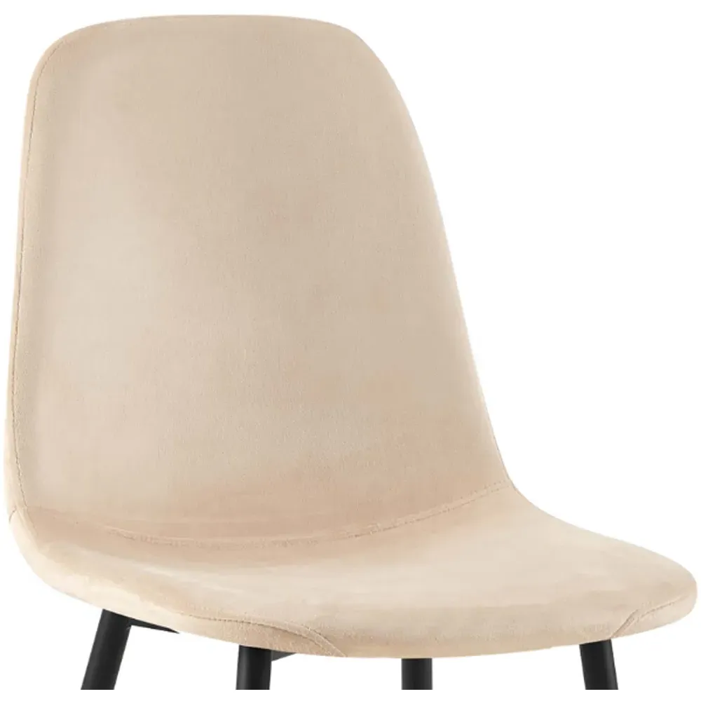 Luxe Set of 2 Dining Chairs - Cream, Faux Leather