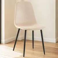 Luxe Set of 2 Dining Chairs - Cream, Faux Leather