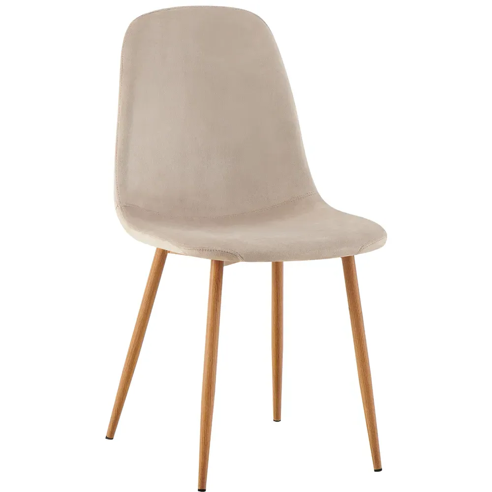Luxe Set of 2 Dining Chairs - Cream, Faux Leather