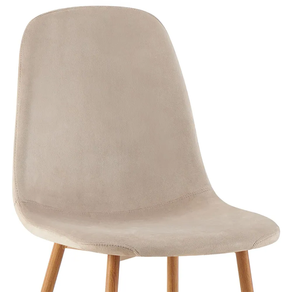 Luxe Set of 2 Dining Chairs - Cream, Faux Leather