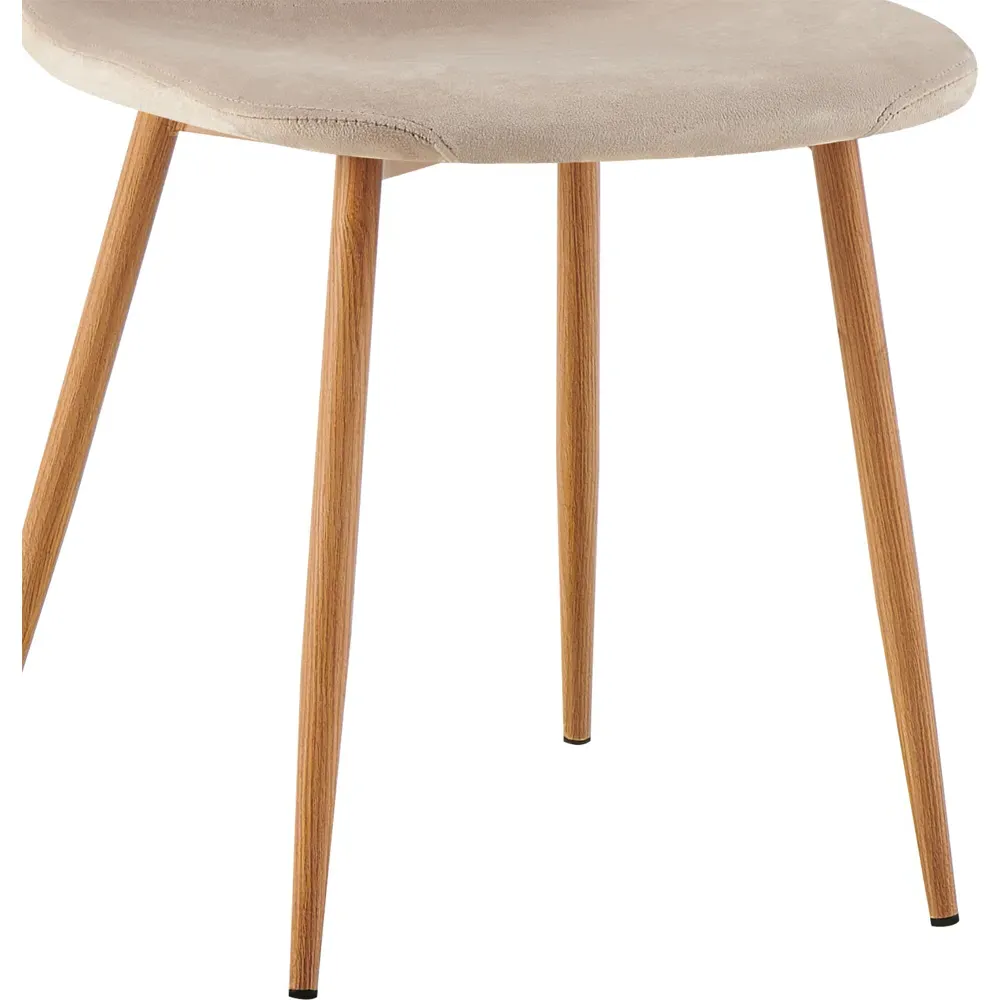 Luxe Set of 2 Dining Chairs - Cream, Faux Leather