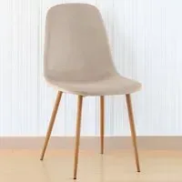 Luxe Set of 2 Dining Chairs - Cream, Faux Leather