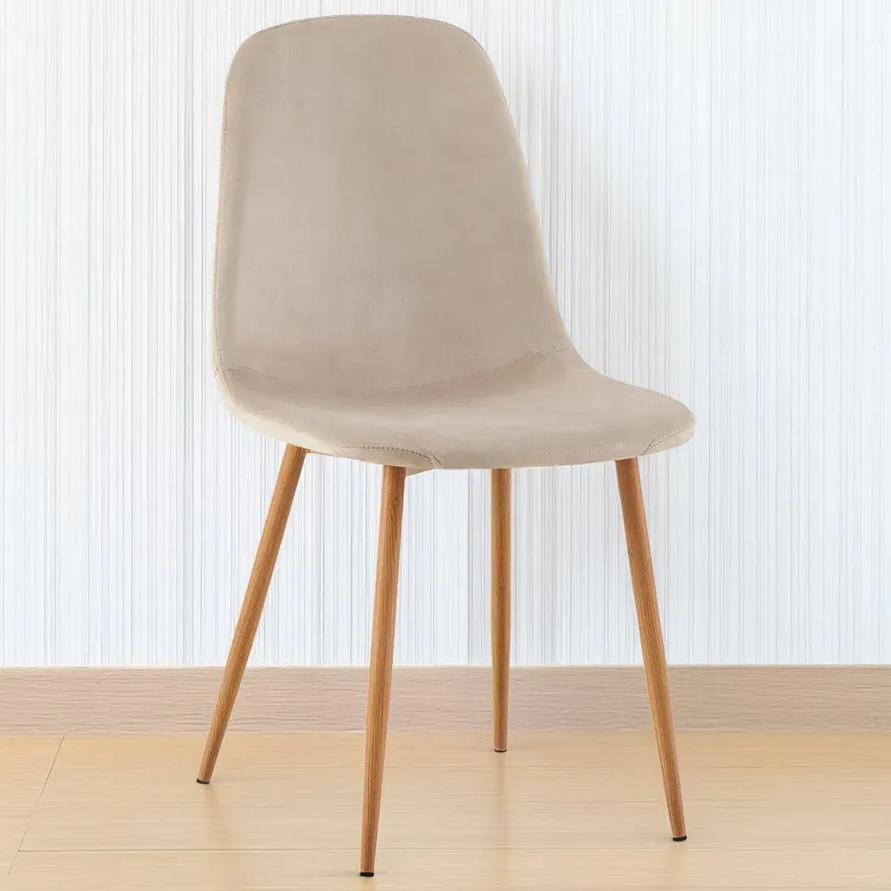 Luxe Set of 2 Dining Chairs - Cream, Faux Leather