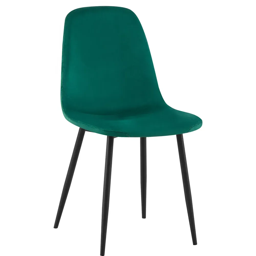 Luxe Set of 2 Dining Chairs - Green, Faux Leather