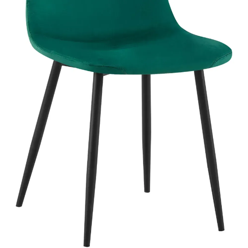 Luxe Set of 2 Dining Chairs - Green, Faux Leather