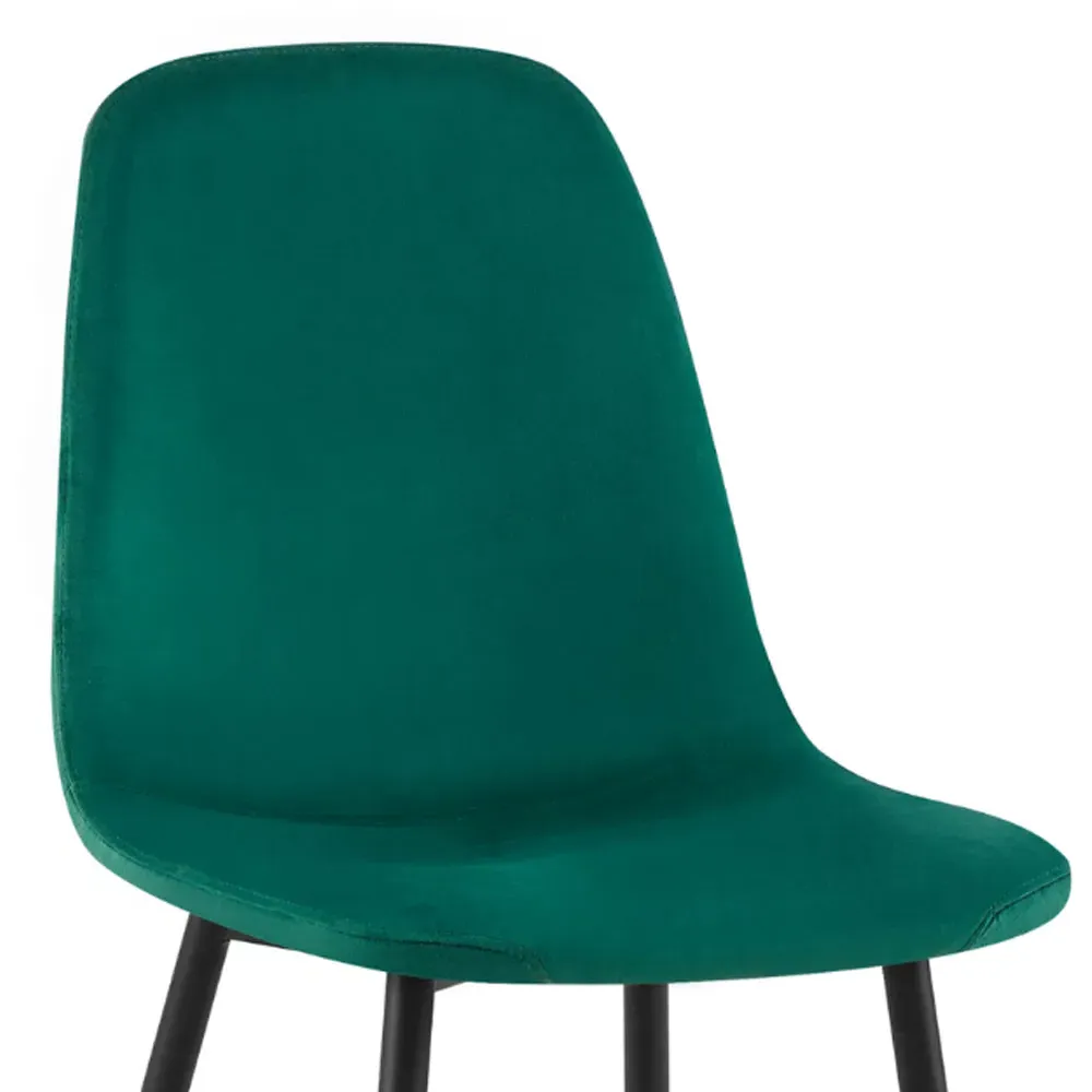 Luxe Set of 2 Dining Chairs - Green, Faux Leather