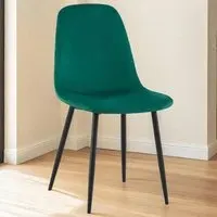 Luxe Set of 2 Dining Chairs - Green, Faux Leather