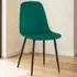 Luxe Set of 2 Dining Chairs - Green, Faux Leather