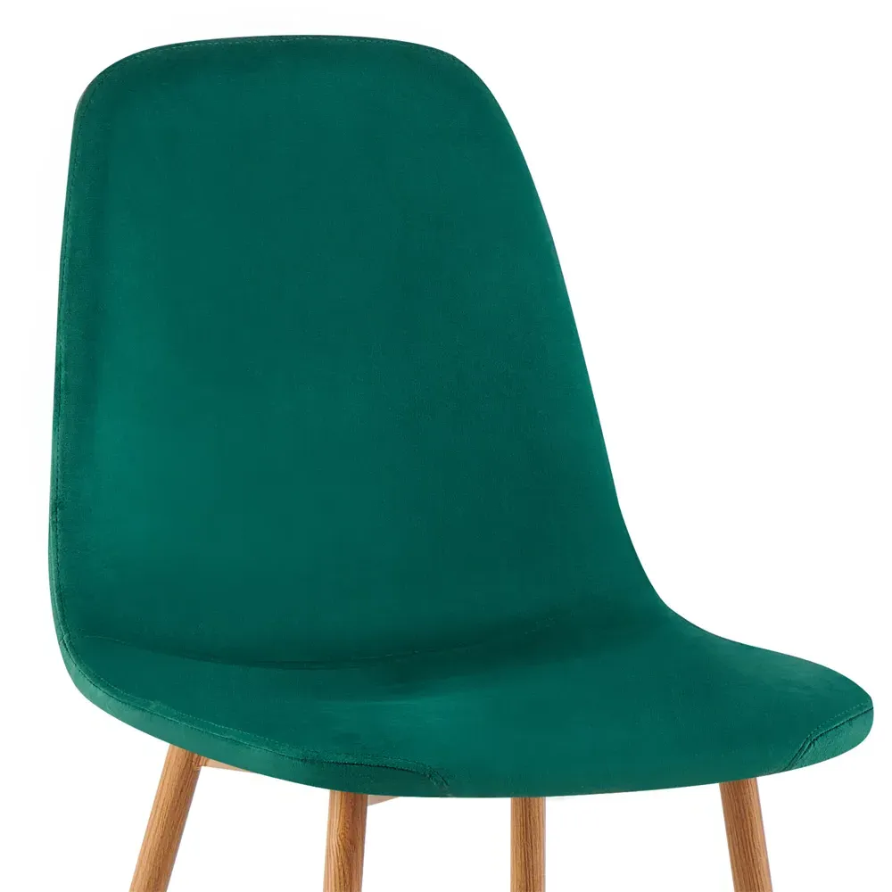 Luxe Set of 2 Dining Chairs - Green, Faux Leather