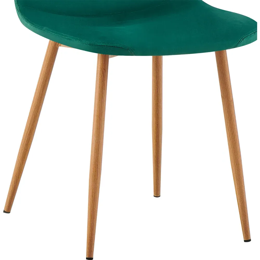 Luxe Set of 2 Dining Chairs - Green, Faux Leather