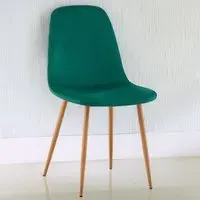 Luxe Set of 2 Dining Chairs - Green, Faux Leather