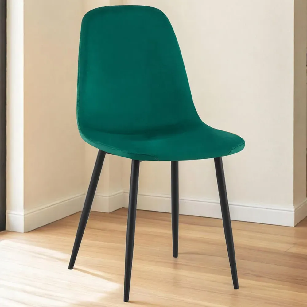 Luxe Set of 2 Dining Chairs - Green, Faux Leather