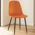 Luxe Set of 2 Dining Chairs - Orange, Faux Leather
